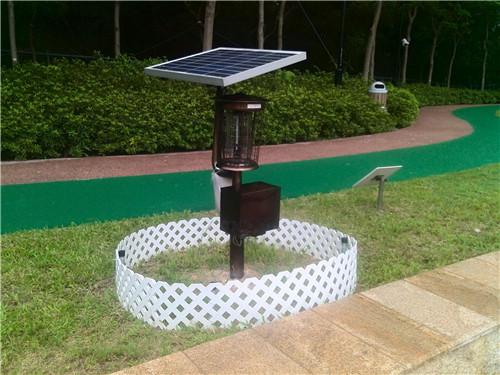 香港某公园太阳能灭蚊灯使用效果