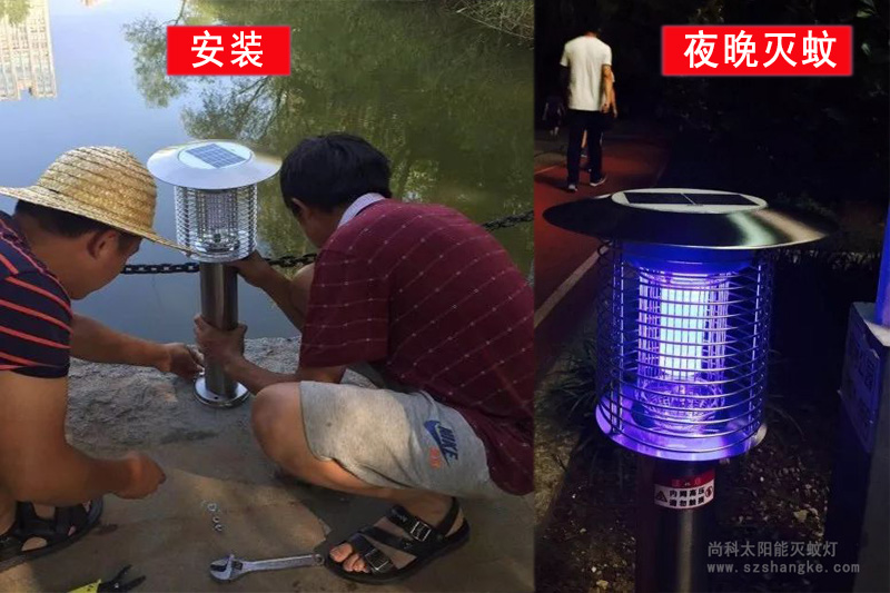 公园灭蚊灯安装使用案例